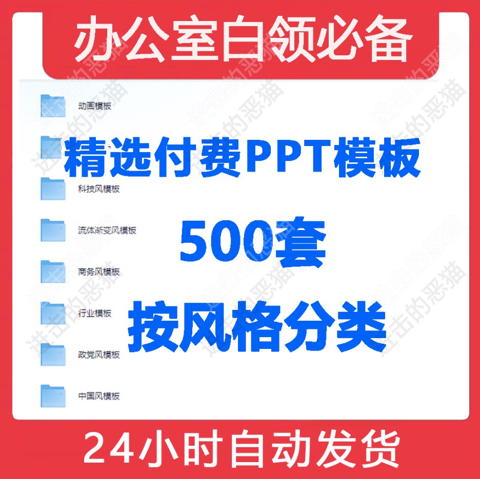 精选付费PPT模板500套(按类型分类)-书籍-学习资料-电子书夸克网盘资源分享