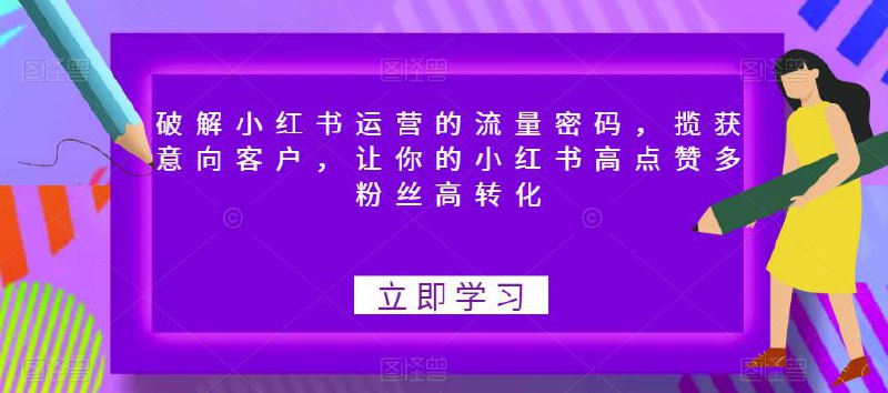 破解小红书运营的流量密码,揽获意向客户,让你的小红书高点赞多粉丝高转化-书籍-学习资料-电子书夸克网盘资源分享