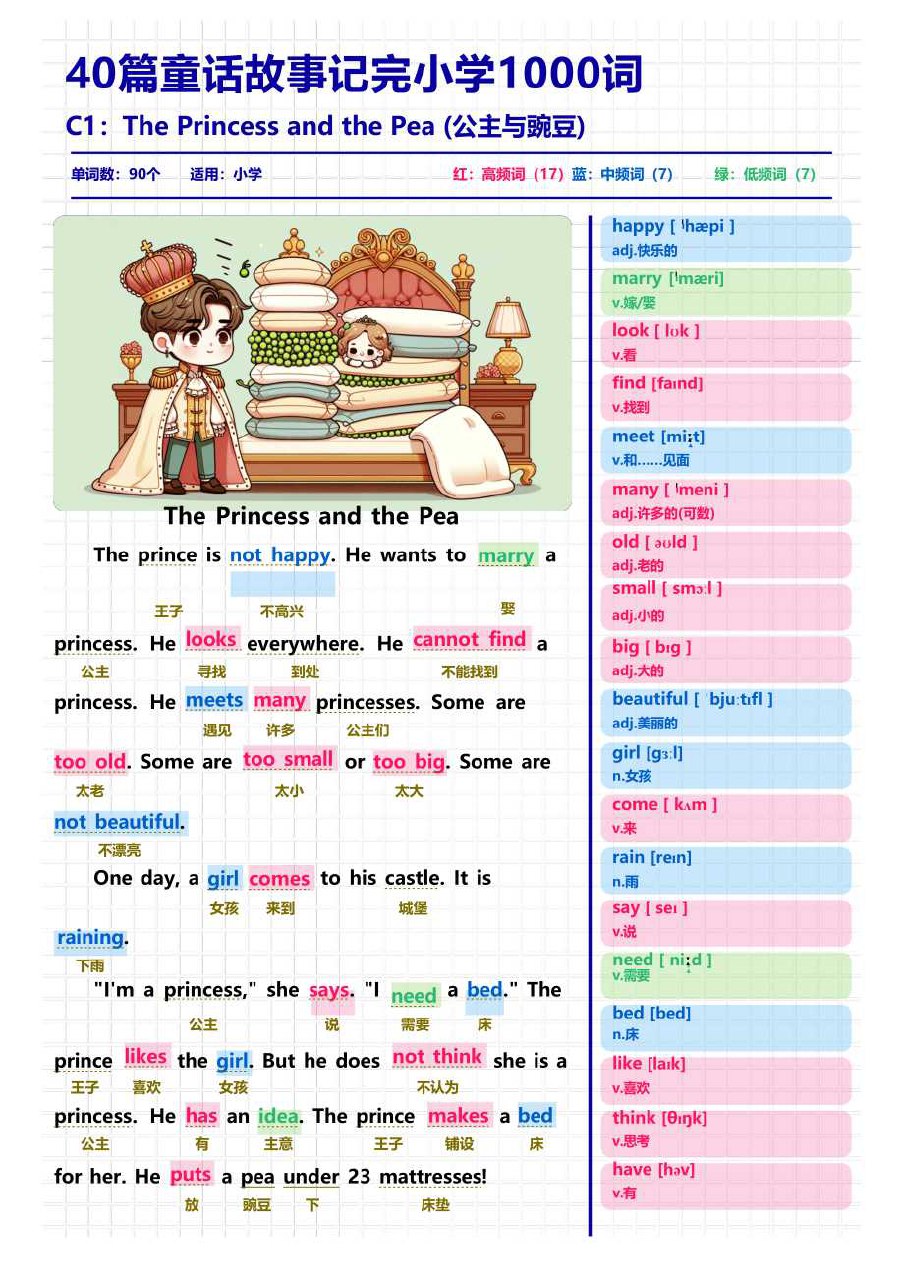 40篇短文记完小学1000核心词汇-书籍-学习资料-电子书夸克网盘资源分享