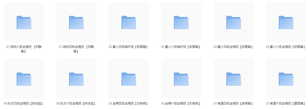 2024年12月英语四六级VIP全程班 - 带源码课件放视频-书籍-学习资料-电子书夸克网盘资源分享