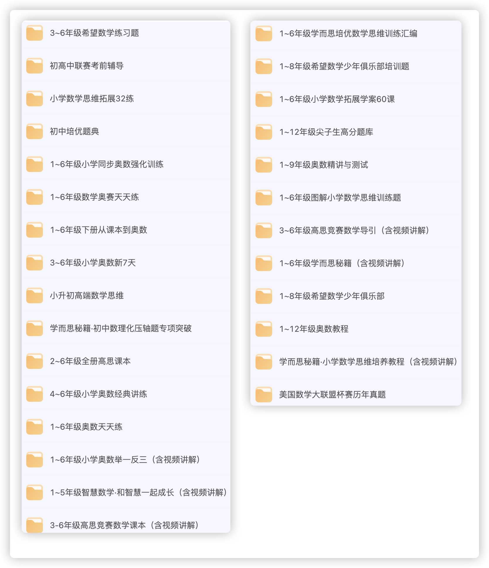 奥数竞赛类教辅汇总-书籍-学习资料-电子书夸克网盘资源分享