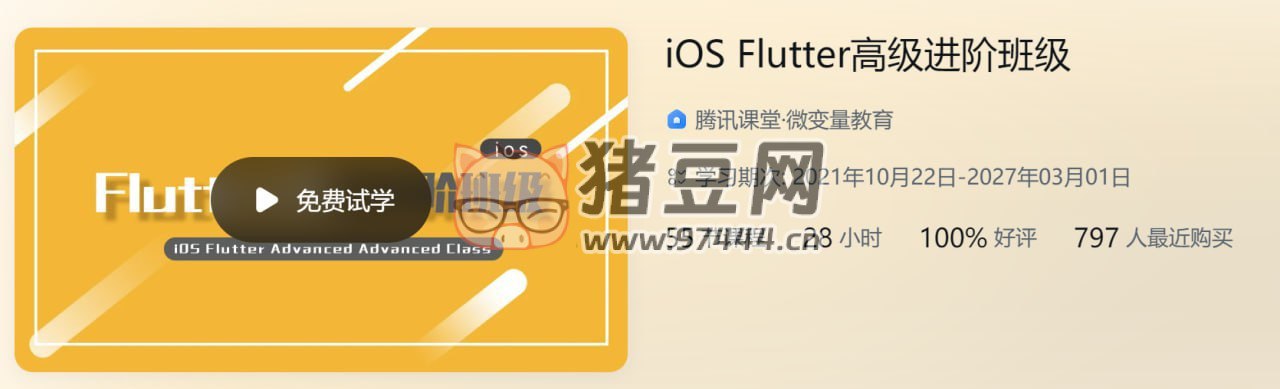 iOS Flutter高级进阶班级 - 带源码课件-书籍-学习资料-电子书夸克网盘资源分享