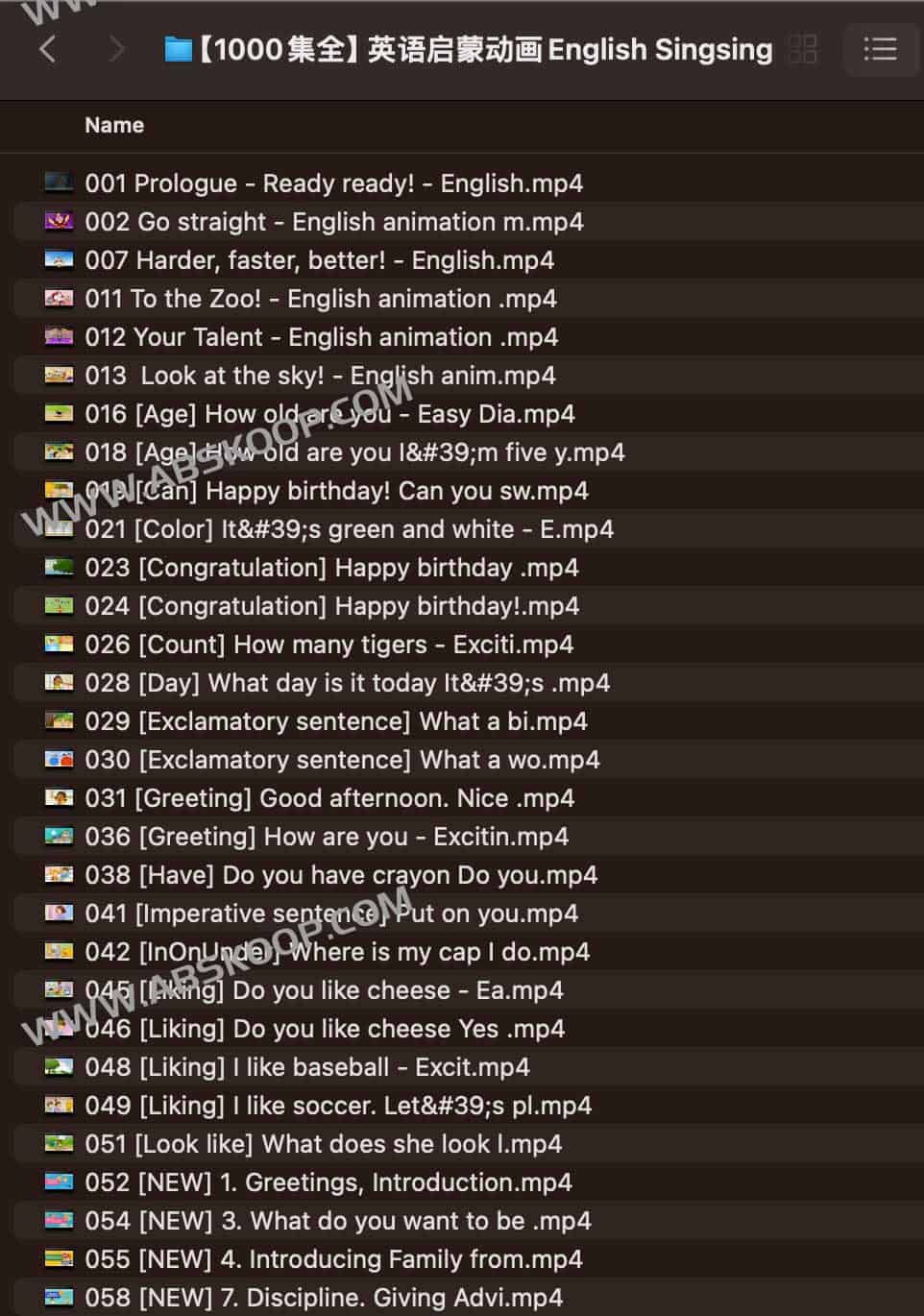 【1000集全】英语启蒙动画English Singsing-书籍-学习资料-电子书夸克网盘资源分享