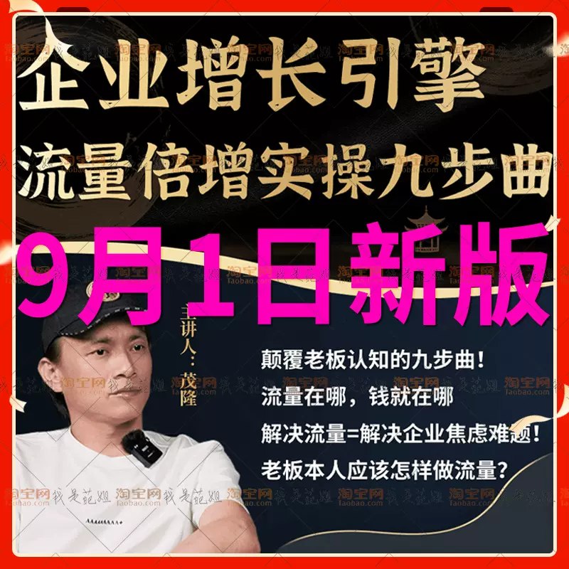 【茂隆】企业增长引擎流量倍增实操九步曲-书籍-学习资料-电子书夸克网盘资源分享