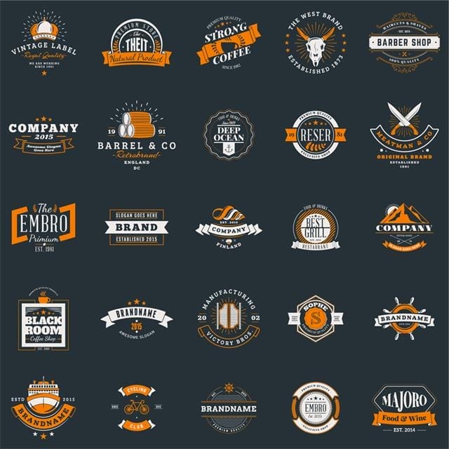 1000款复古徽章LOGO源文件-书籍-学习资料-电子书夸克网盘资源分享