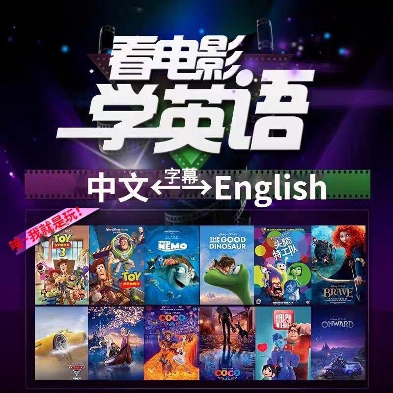 〖看电影学英语〗-110部动画电影中英纯英字幕附台词文本-书籍-学习资料-电子书夸克网盘资源分享
