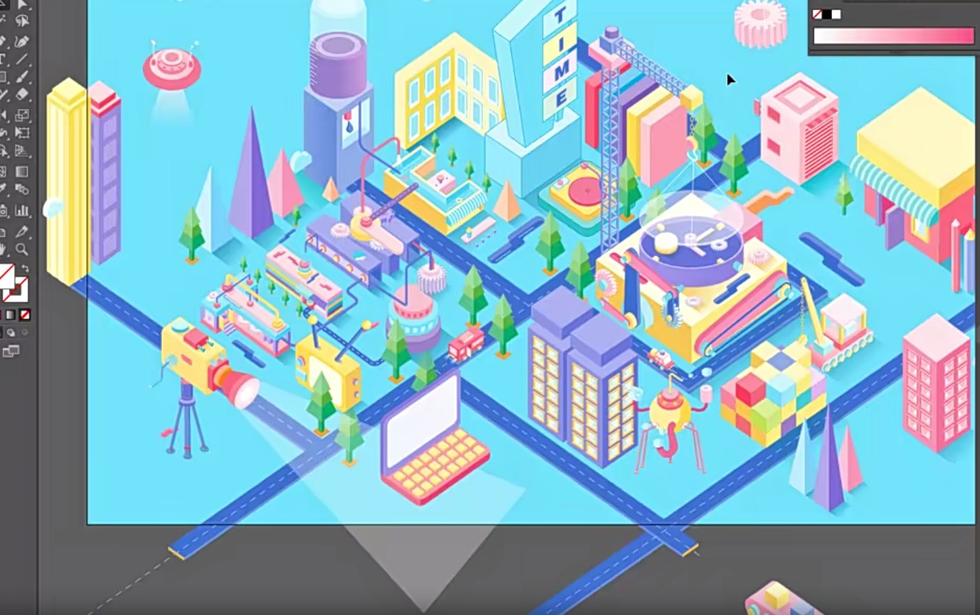 AI立体2.5D插画课程Illustrator-书籍-学习资料-电子书夸克网盘资源分享