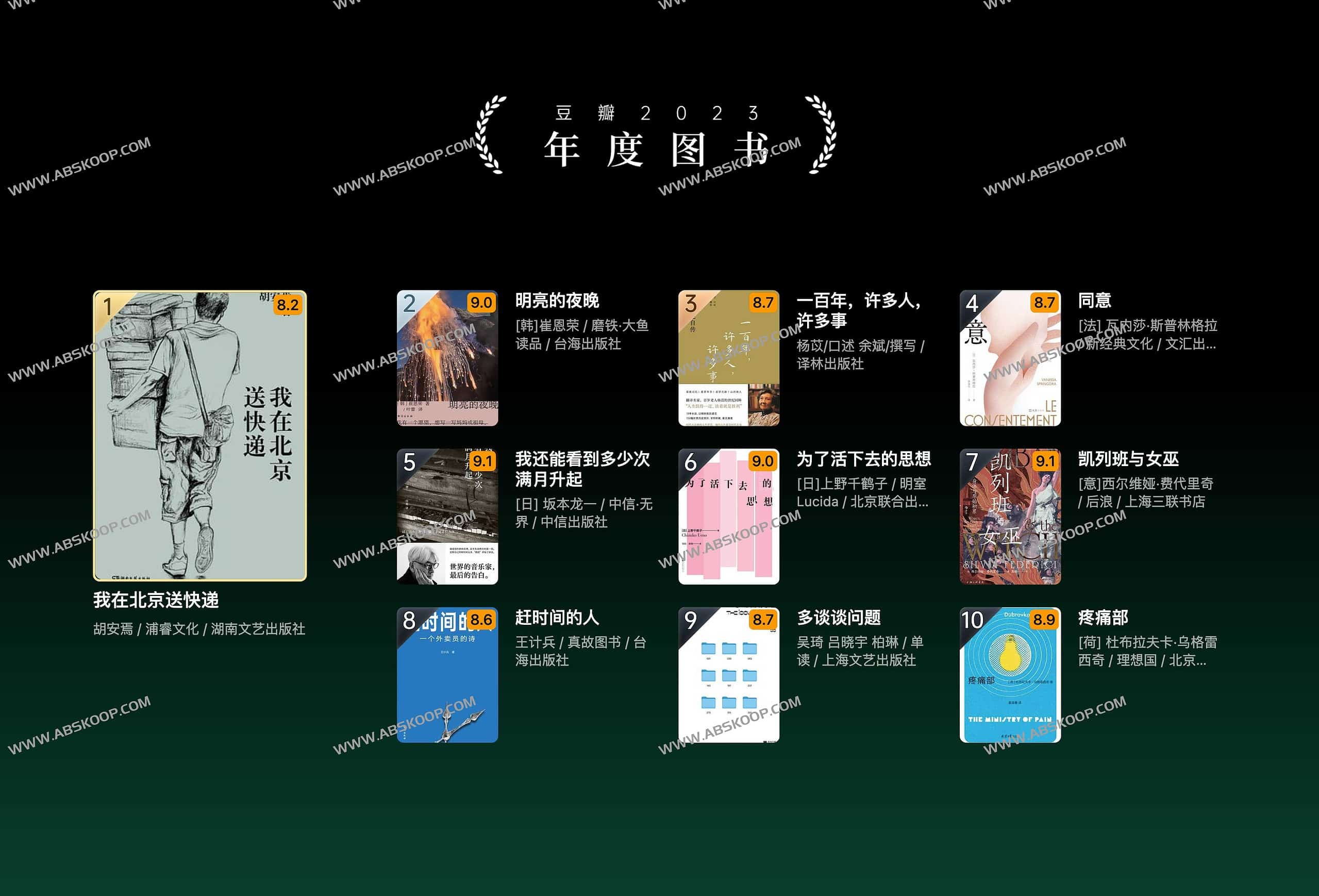 豆瓣2023年度书单（90册）-书籍-学习资料-电子书夸克网盘资源分享