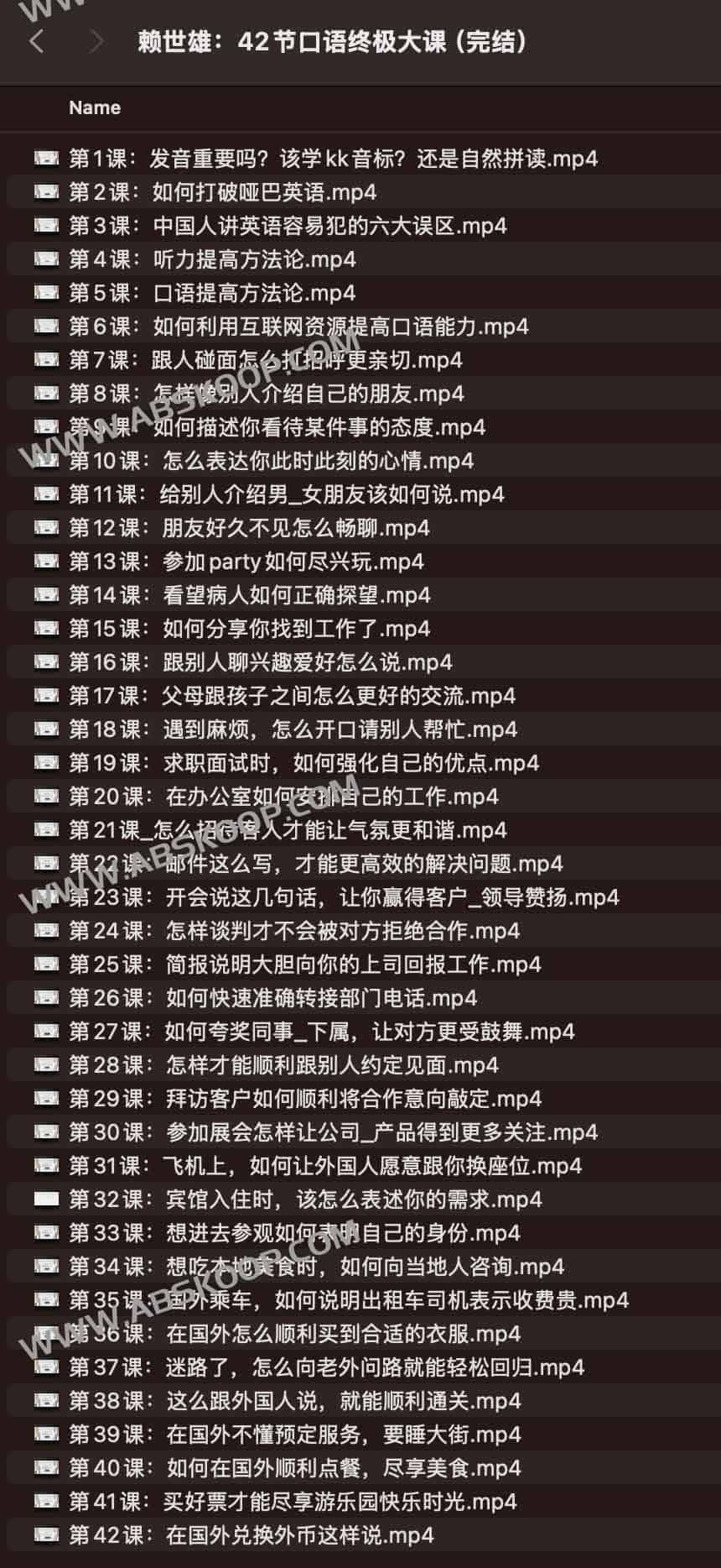 赖世雄：42节口语终极大课（完结）-书籍-学习资料-电子书夸克网盘资源分享