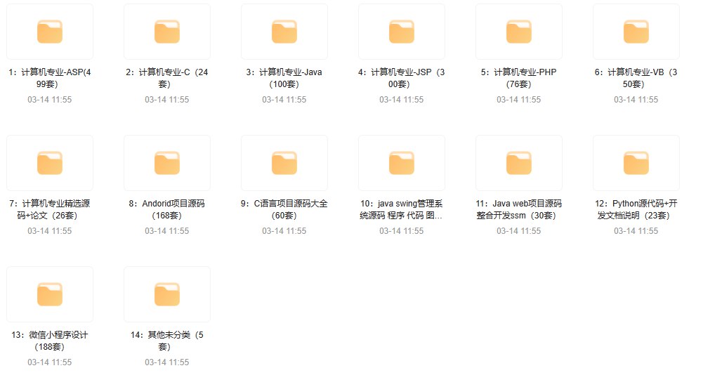 1900套计算机专业毕设项目代码资料大合集-书籍-学习资料-电子书夸克网盘资源分享