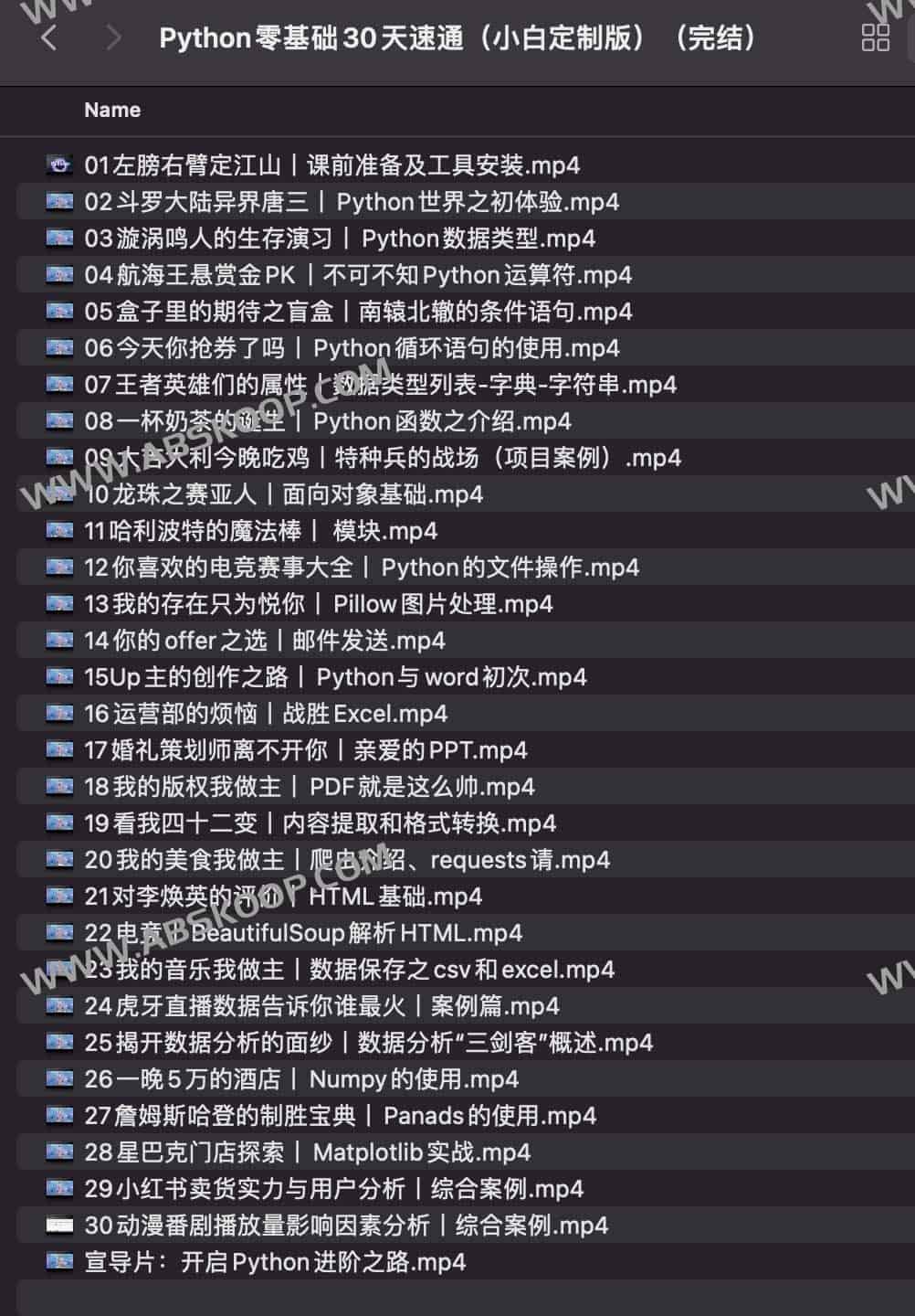 Python零基础30天速通(小白定制版)(完结)-书籍-学习资料-电子书夸克网盘资源分享