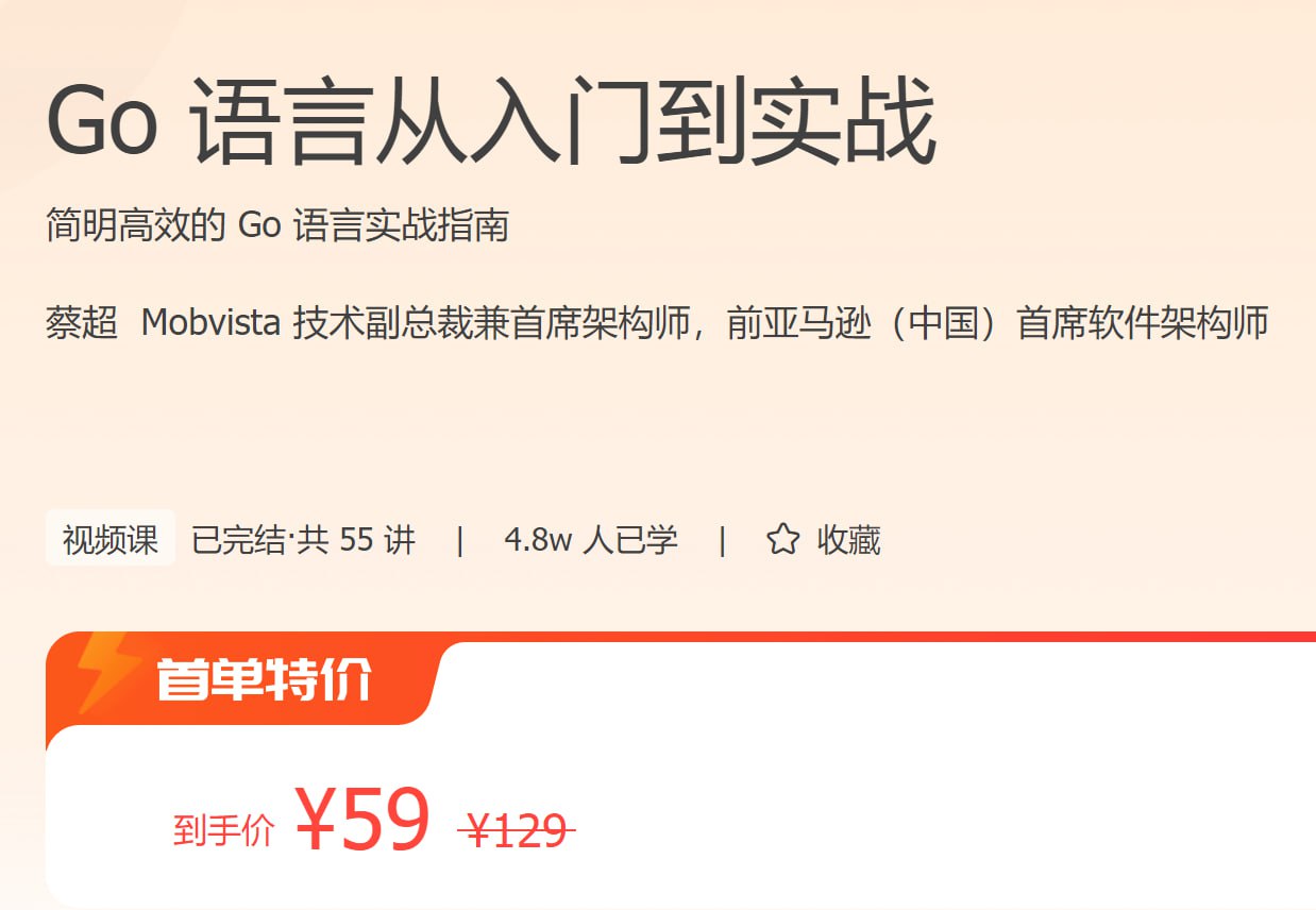 【极客时间-100024001】Go 语言从入门到实战-书籍-学习资料-电子书夸克网盘资源分享