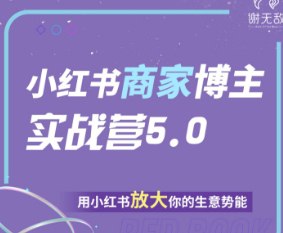 谢无敌小红书商家实战营5.0训练营-书籍-学习资料-电子书夸克网盘资源分享