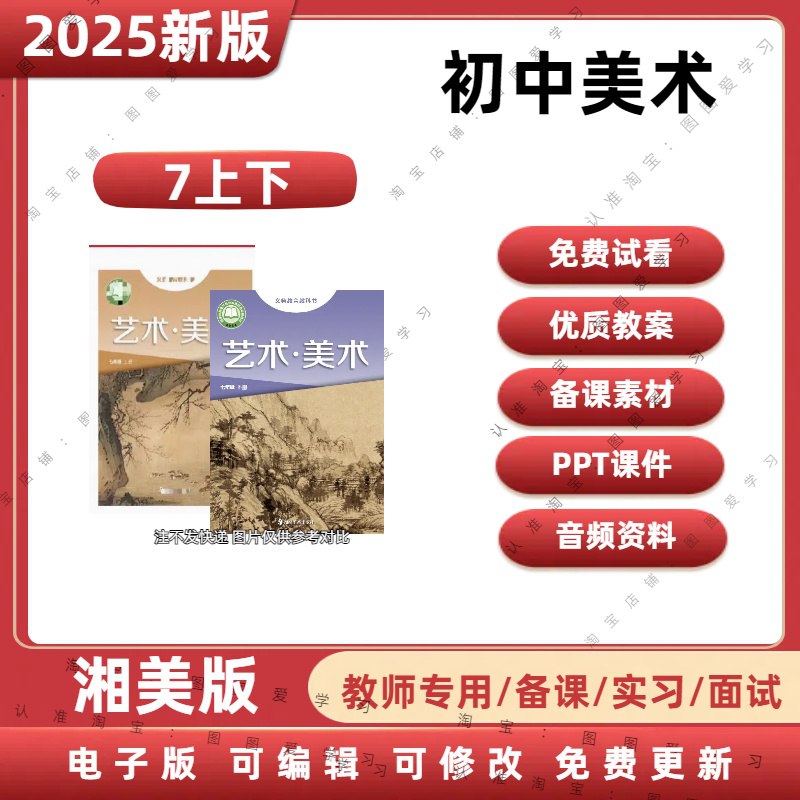初中美术 湘美版 济南空中课堂 课件教案(7-9下册)-书籍-学习资料-电子书夸克网盘资源分享