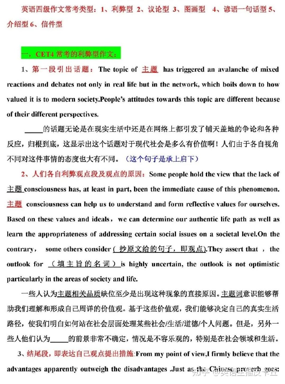 2023年英语六级作文高分模板-书籍-学习资料-电子书夸克网盘资源分享