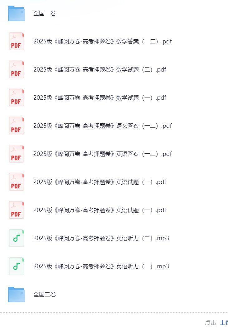 【张雪峰】峰阅万卷 2025高考押题卷(1)-书籍-学习资料-电子书夸克网盘资源分享