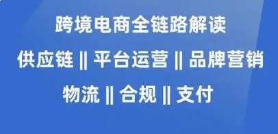 跨境电商从入门到大佬保姆级教程 机构高价付费教程-书籍-学习资料-电子书夸克网盘资源分享