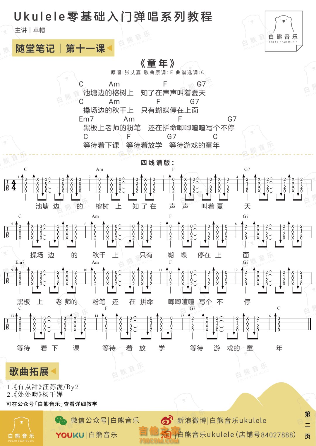 0基础也能学会的尤克里里课-书籍-学习资料-电子书夸克网盘资源分享