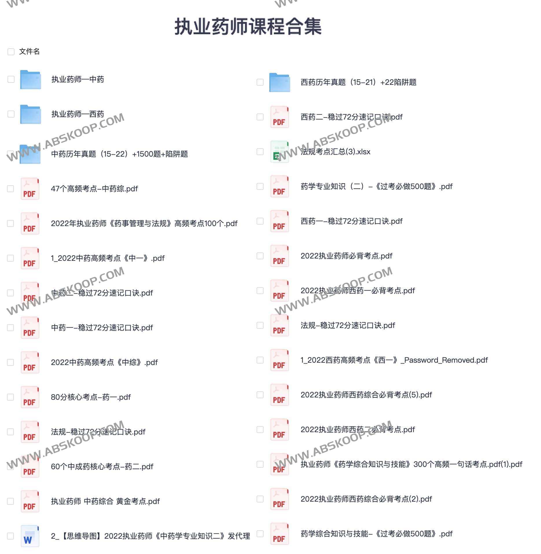 《执业药师课程合集 》-书籍-学习资料-电子书夸克网盘资源分享
