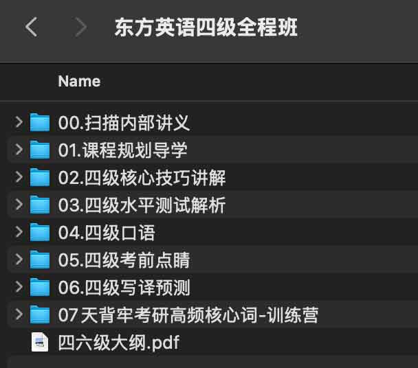 《东方英语四级全程班[王江涛] 》-书籍-学习资料-电子书夸克网盘资源分享