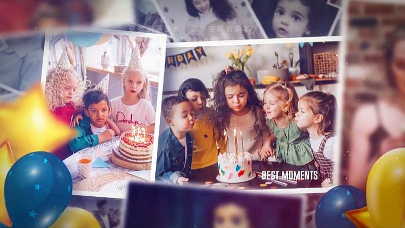 《儿童生日照片生活记录相册动画片头AE模板 》-书籍-学习资料-电子书夸克网盘资源分享
