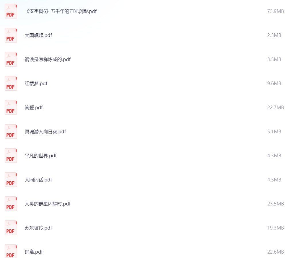 《一年级到九年级课外经典书目合集 》-书籍-学习资料-电子书夸克网盘资源分享