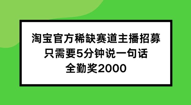 《淘宝官方稀缺赛道主播招募 ,只需要5分钟说一句话, 全勤奖2000【揭秘】 》-书籍-学习资料-电子书夸克网盘资源分享