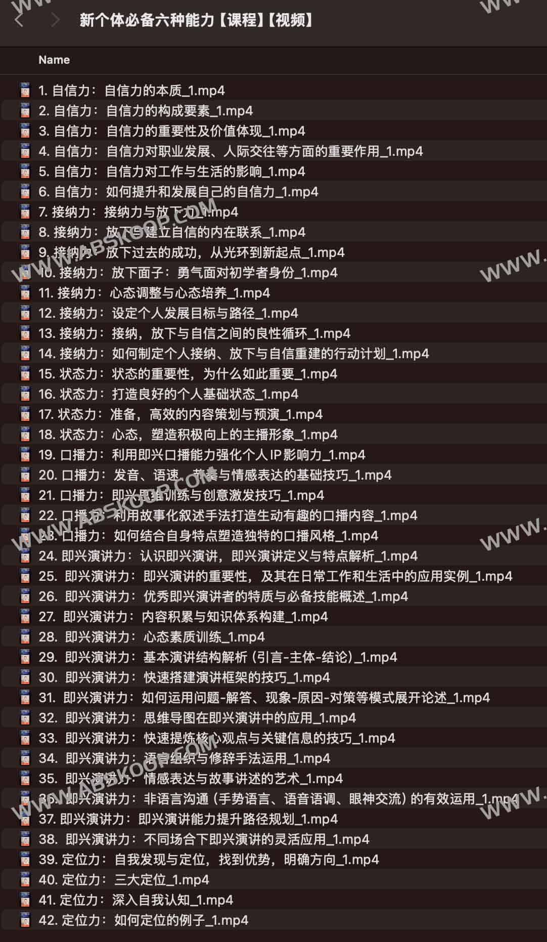 《新个体必备六种能力,视频课 》-书籍-学习资料-电子书夸克网盘资源分享