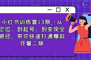 《小红书训练营13期，从定位、到起号、到变现全路径，带你快速打通爆款任督二脉 》-书籍-学习资料-电子书夸克网盘资源分享