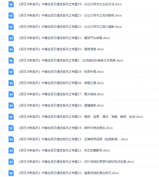 中等生高考百日冲-书籍-学习资料-电子书夸克网盘资源分享