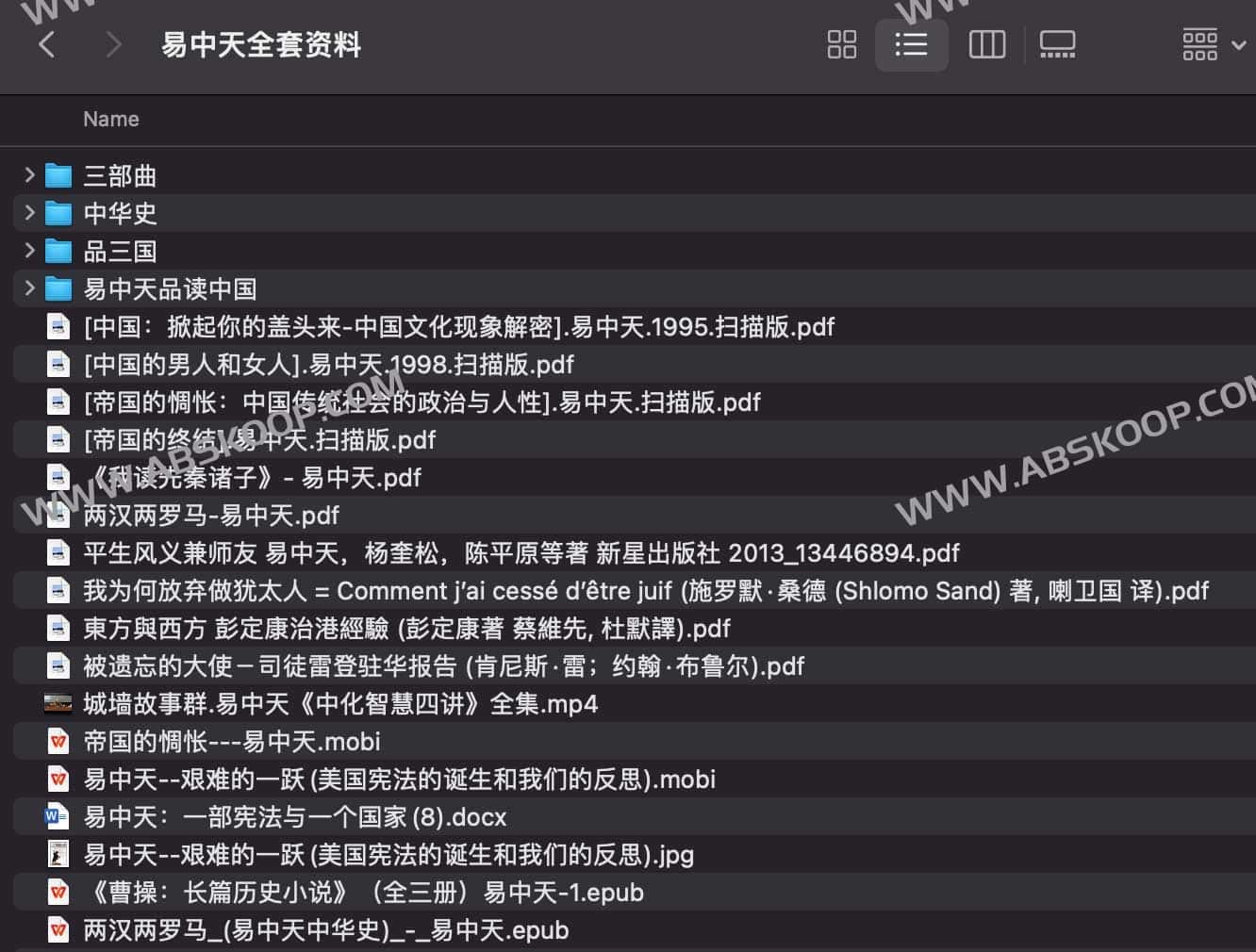 易中天全套资料-书籍-学习资料-电子书夸克网盘资源分享