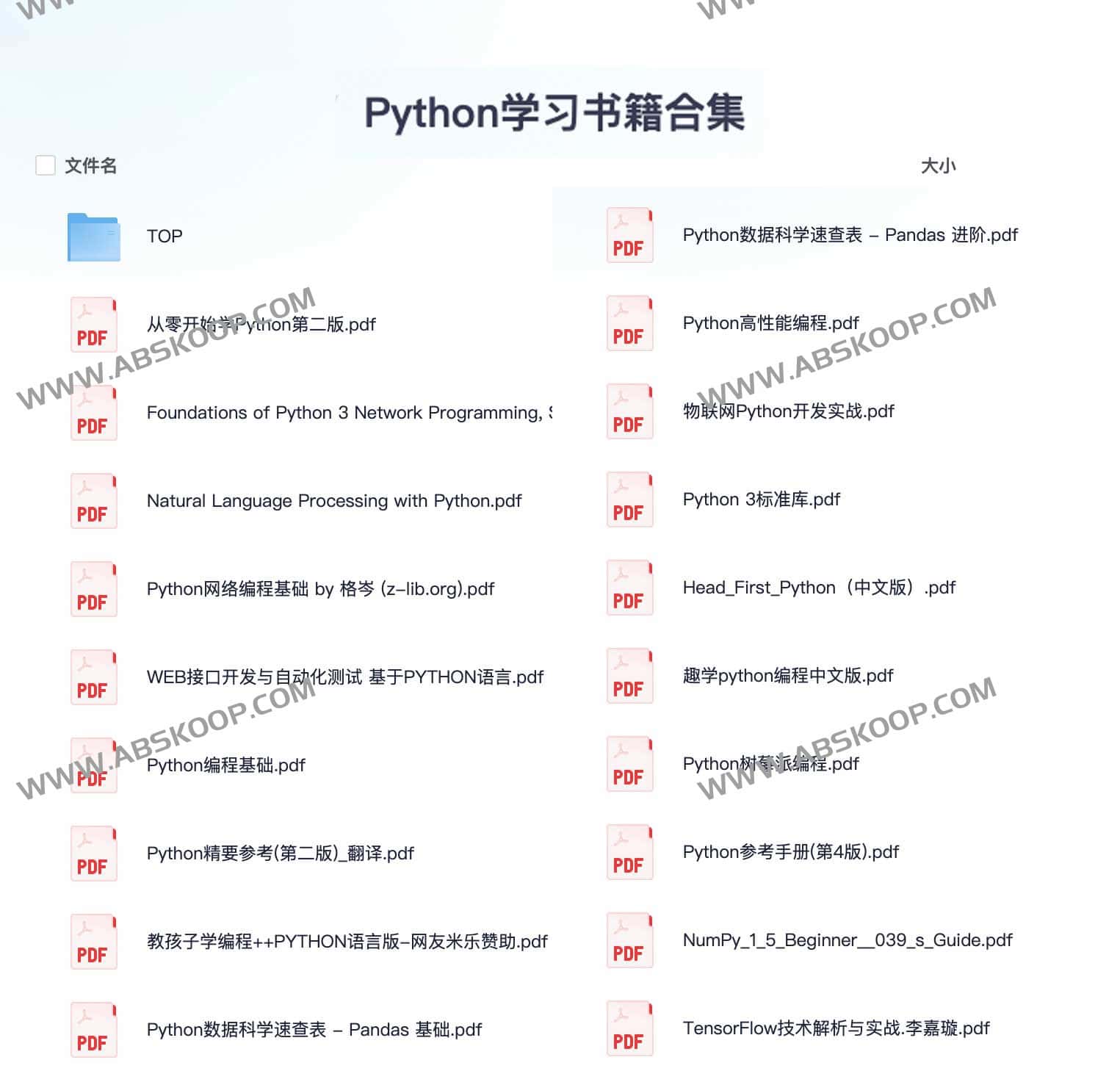 Python学习书籍合集-书籍-学习资料-电子书夸克网盘资源分享