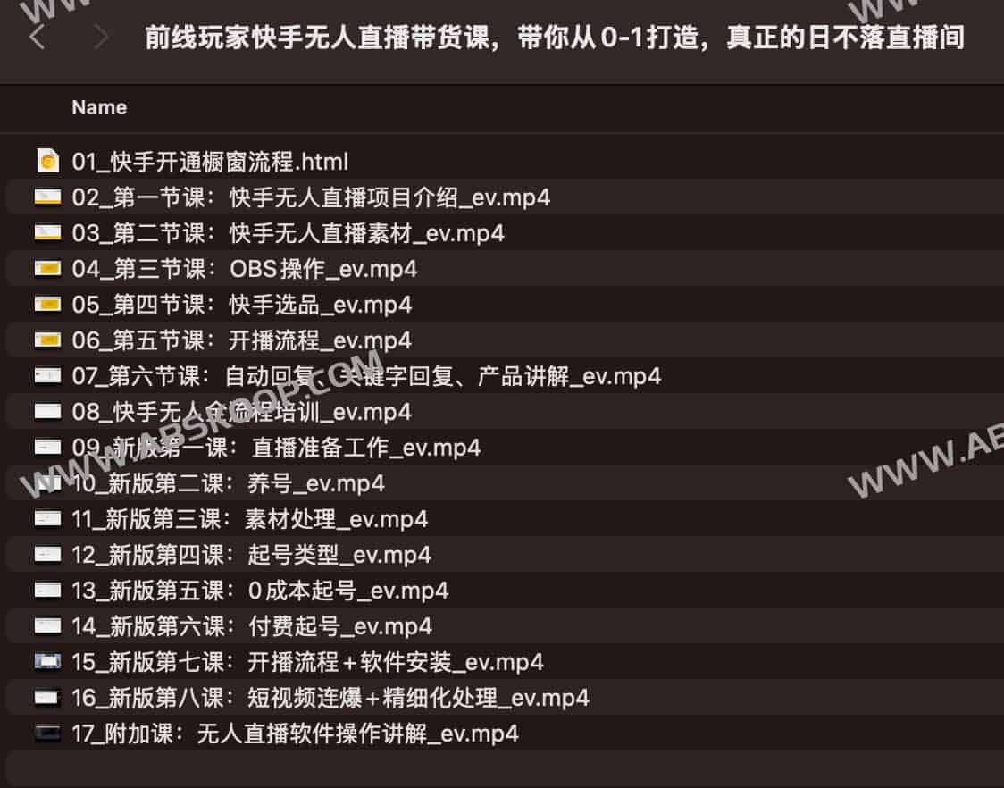 快手无人直播实战营：0基础到精通，打造永不落幕的日不落带货直播间-书籍-学习资料-电子书夸克网盘资源分享