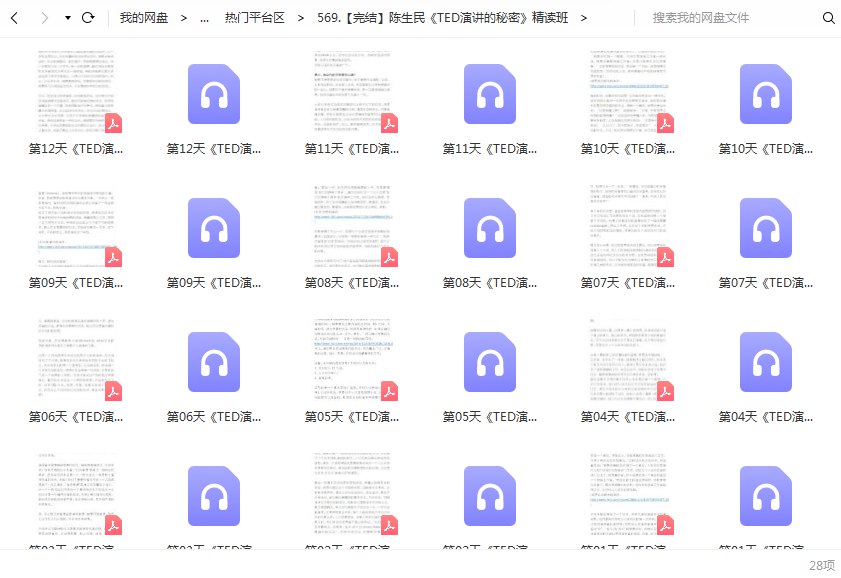 陈生民TED演讲的秘密精读班-书籍-学习资料-电子书夸克网盘资源分享